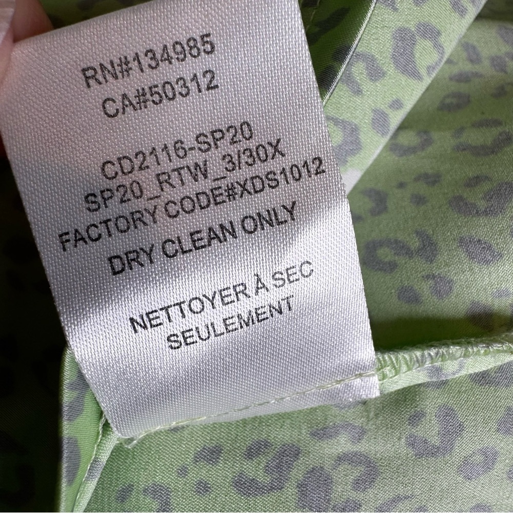 For Love & Lemons Robin Satin Cheetah Midi Dress in Mint Green Size 8/10 - Picture 13 of 16